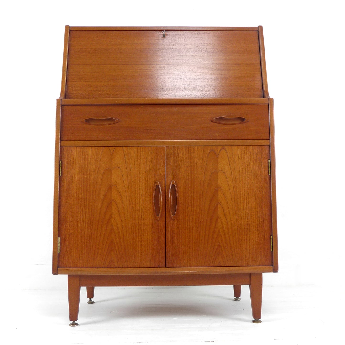 Mid Century JENTIQUE Teak Desk / Writing Bureau - Home Office Station with Storage