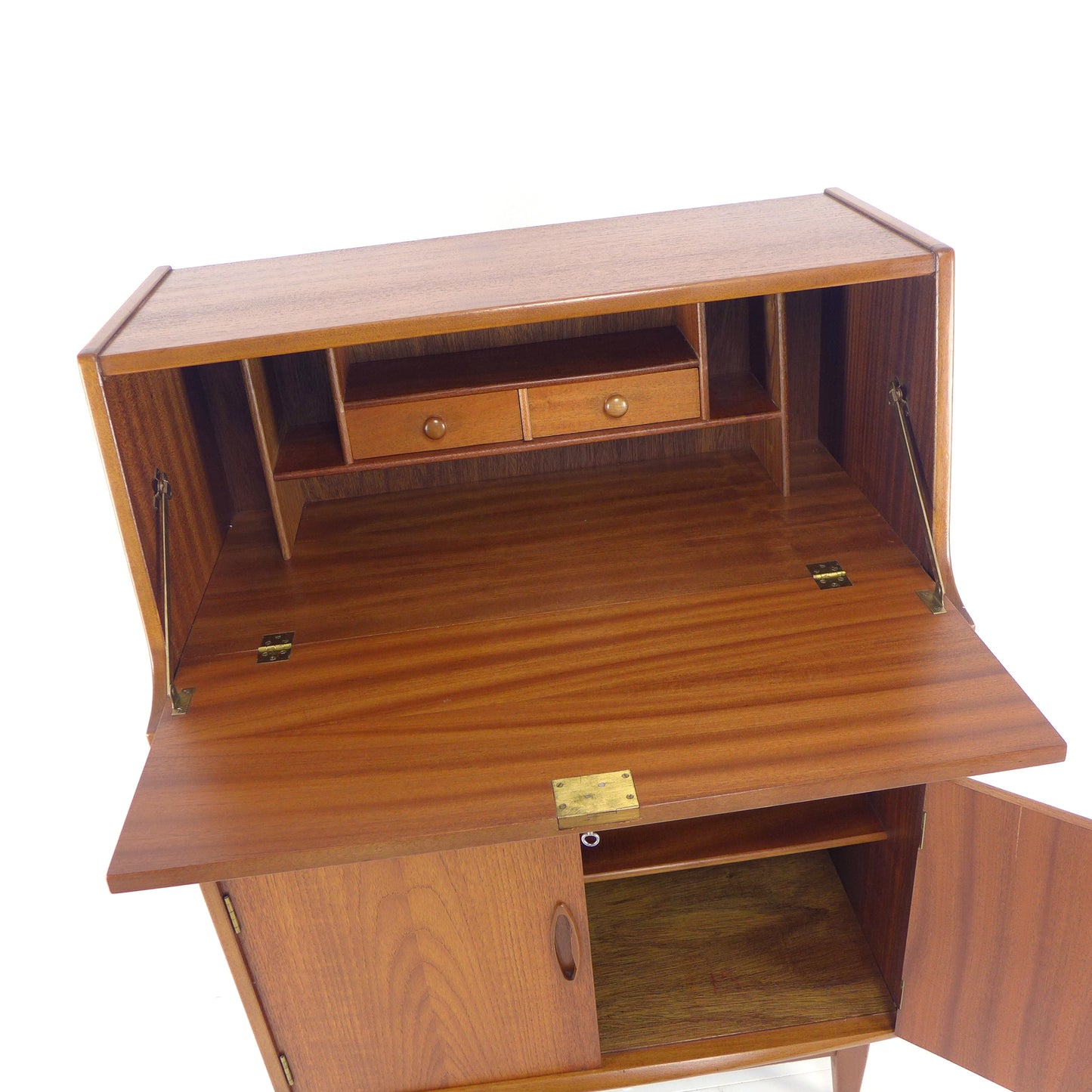 Mid Century JENTIQUE Teak Desk / Writing Bureau - Home Office Station with Storage