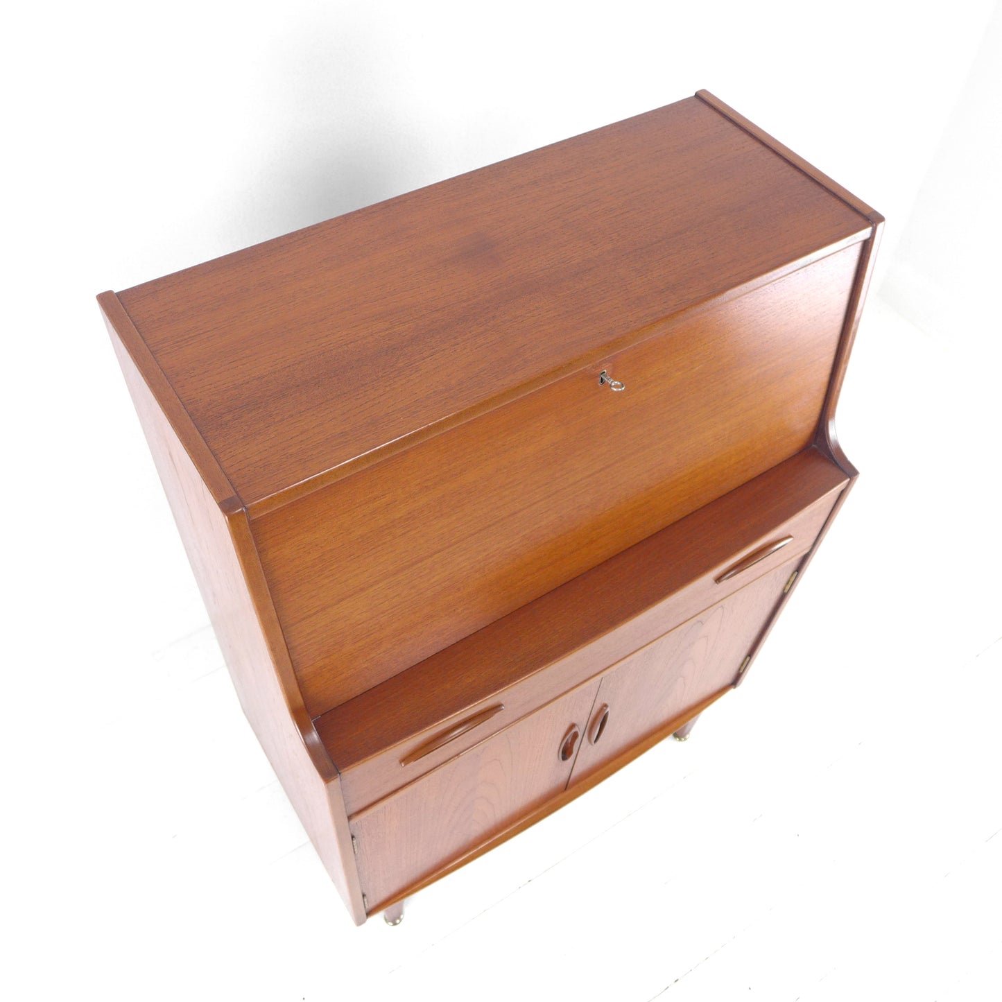 Mid Century JENTIQUE Teak Desk / Writing Bureau - Home Office Station with Storage