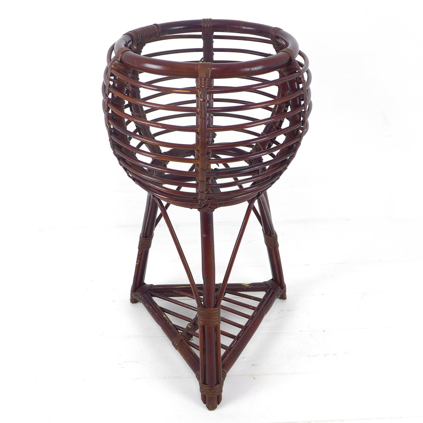 Large Vintage 1970's Bamboo Plant Stand - Mid Century