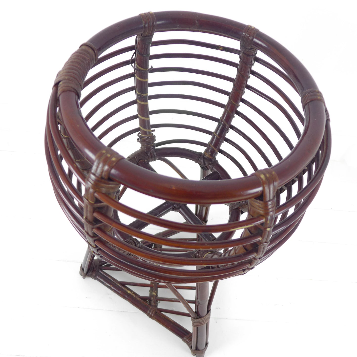 Large Vintage 1970's Bamboo Plant Stand - Mid Century