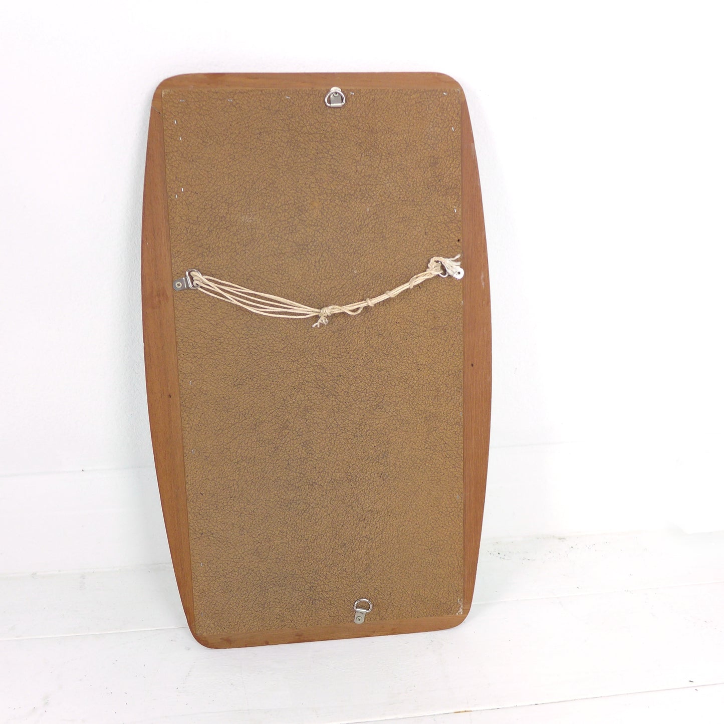 Mid Century Teak Mirror - Vintage 1960's Atomic - Oval/Rectangular