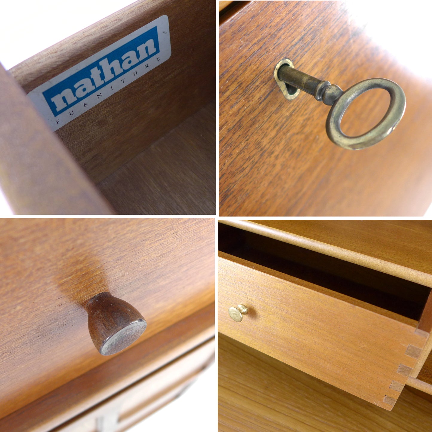 Mid Century NATHAN Teak Desk / Writing Bureau - Home Office Station with Storage