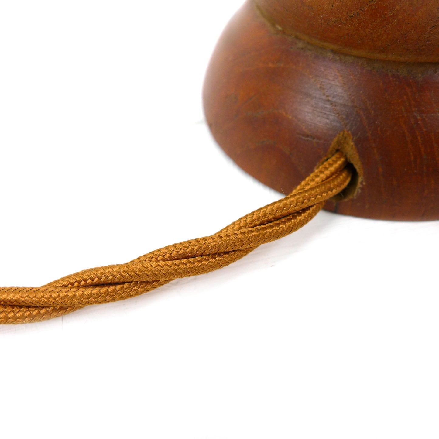 Mid Century Teak Lamp Base with Woven Flex - Vintage/Danish Style