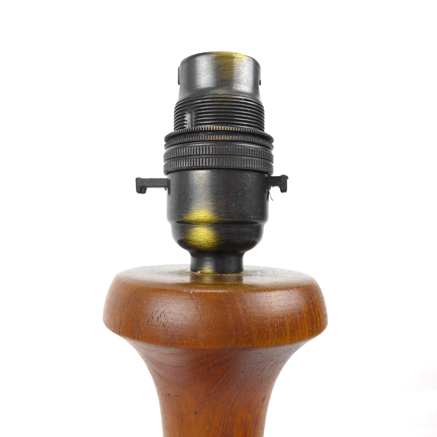 Mid Century Teak Lamp Base with Woven Flex - Vintage/Danish Style