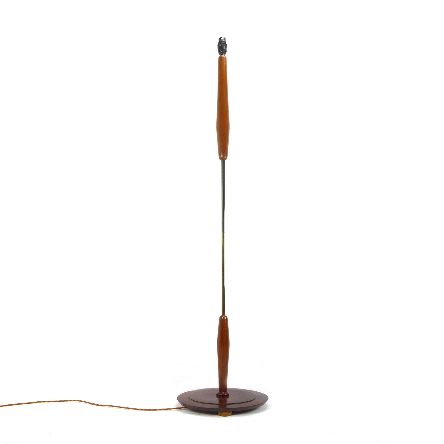 Danish Modern Teak & Brass Floor Lamp / Standard Lamp Base - Vintage/Mid Century