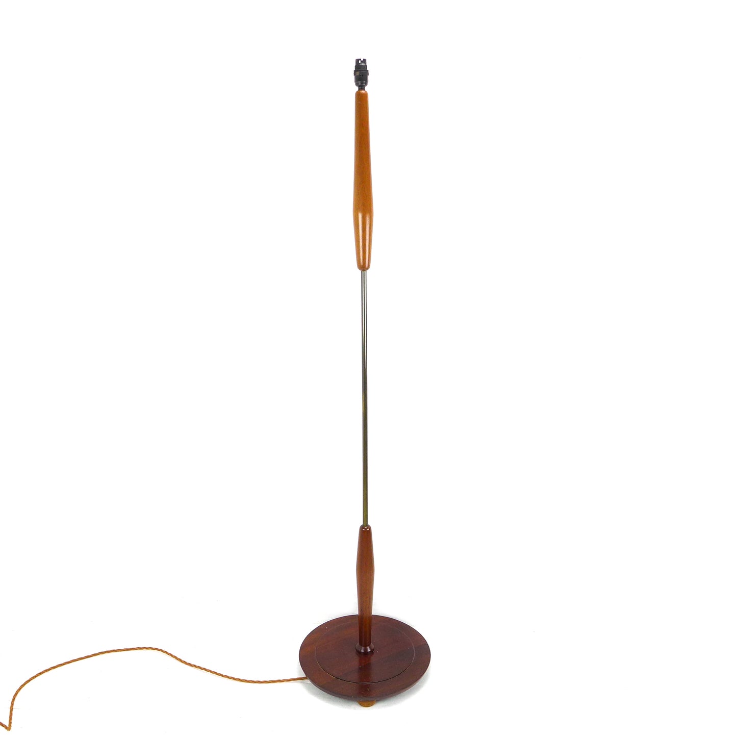 Danish Modern Teak & Brass Floor Lamp / Standard Lamp Base - Vintage/Mid Century