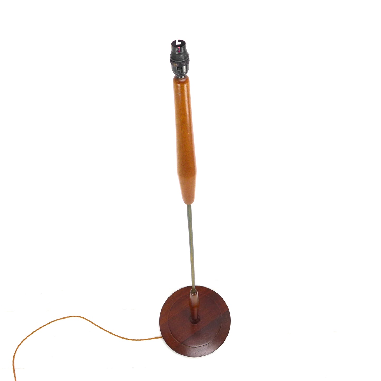 Danish Modern Teak & Brass Floor Lamp / Standard Lamp Base - Vintage/Mid Century