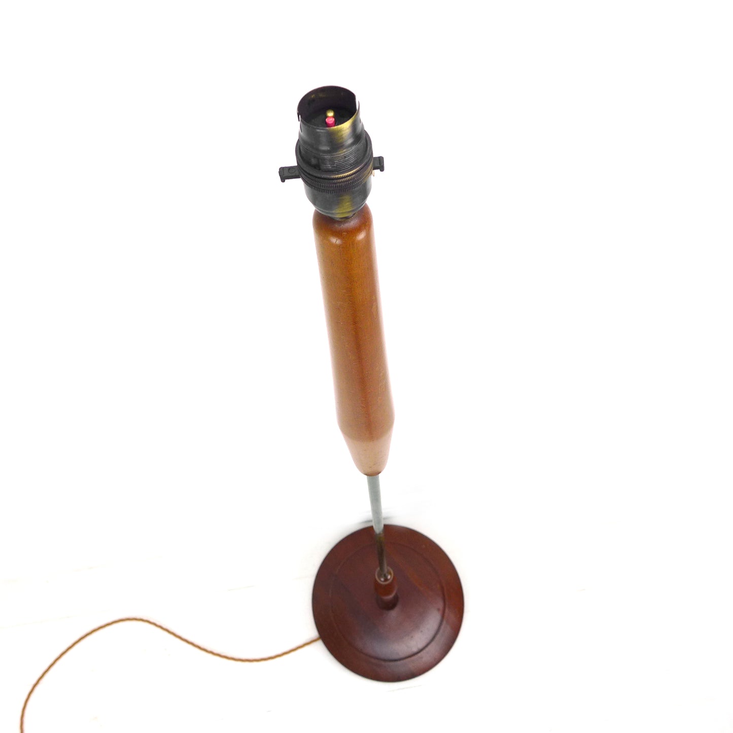 Danish Modern Teak & Brass Floor Lamp / Standard Lamp Base - Vintage/Mid Century