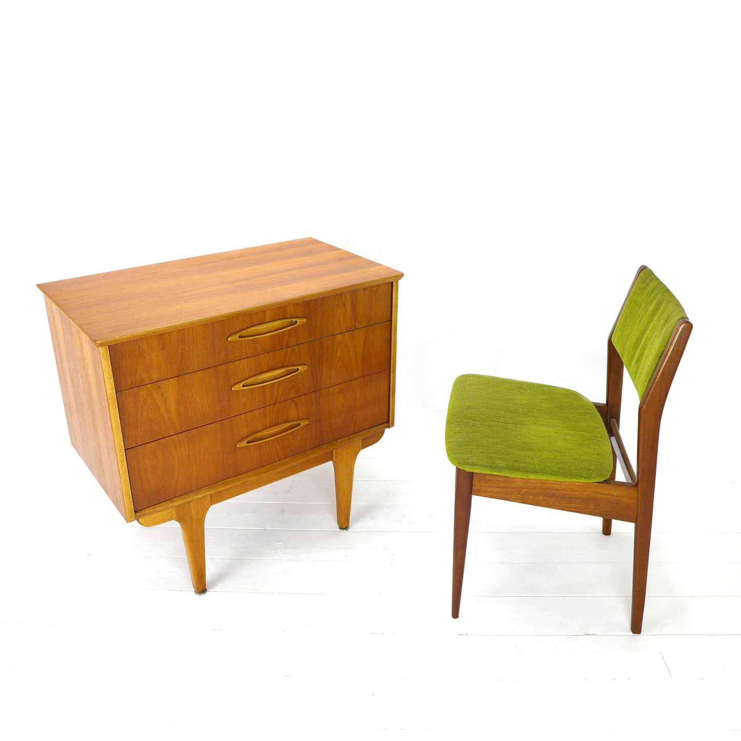 Metamorphic JENTIQUE Desk / Writing Bureau - Compact Home Office Station with Storage - Mid Century Teak