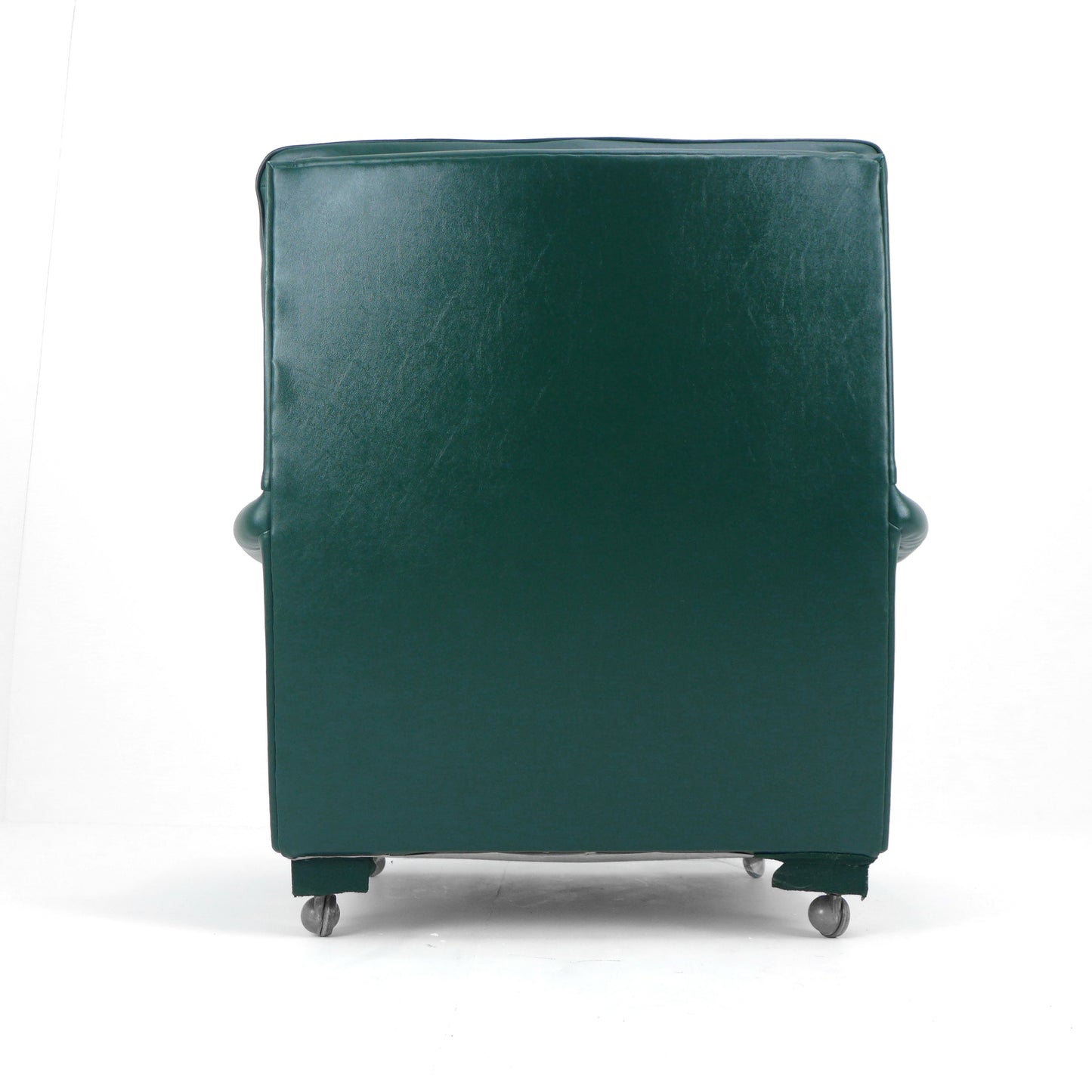 Pair Mid Century PARKER KNOLL Armchairs in Green Vinyl