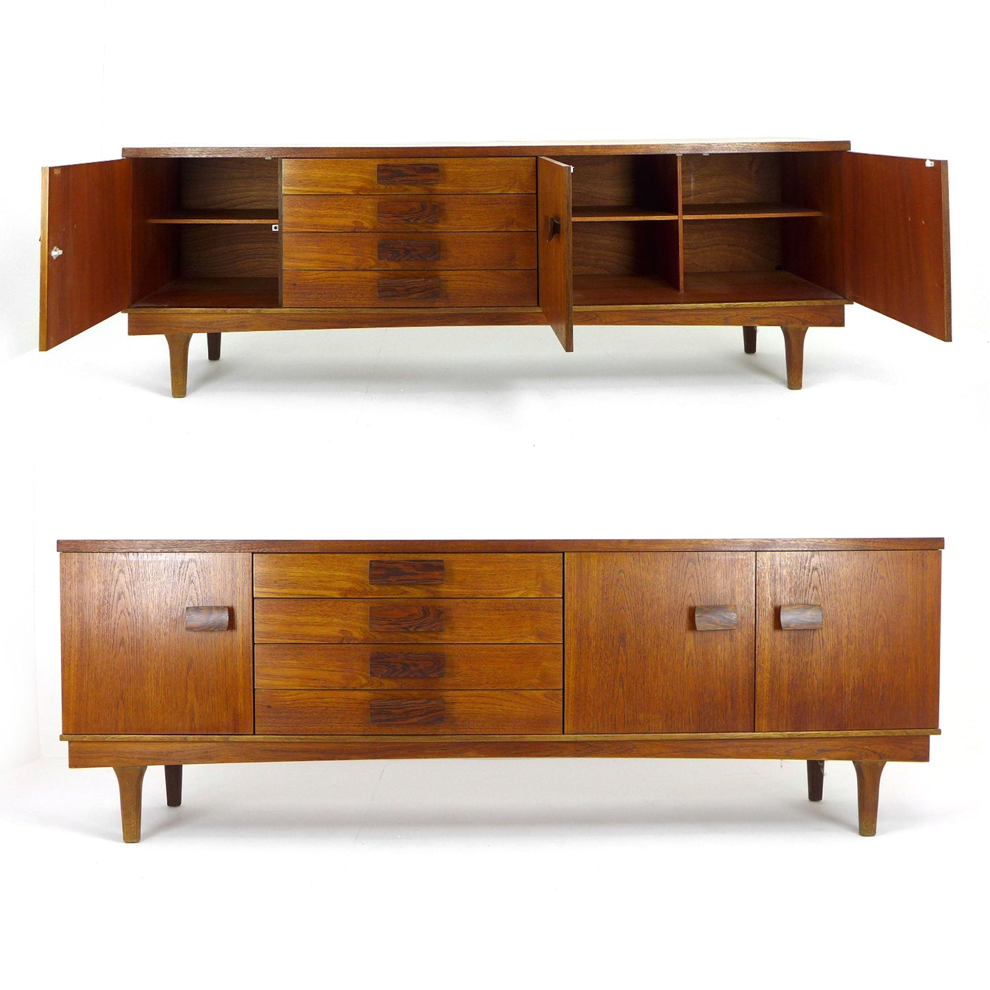 Mid Century Teak Sideboard by Bath Cabinet Makers - XL 7ft