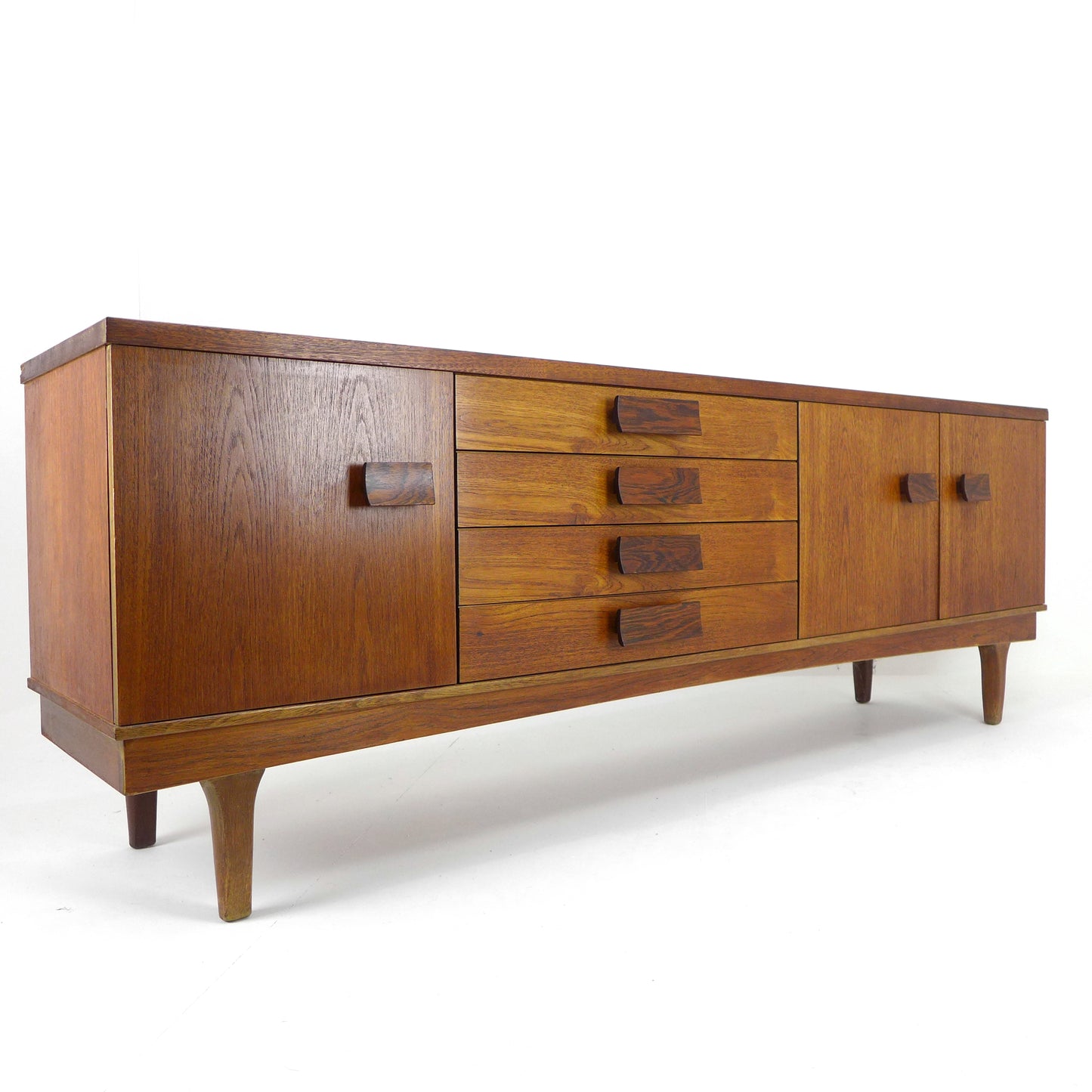 Mid Century Teak Sideboard by Bath Cabinet Makers - XL 7ft