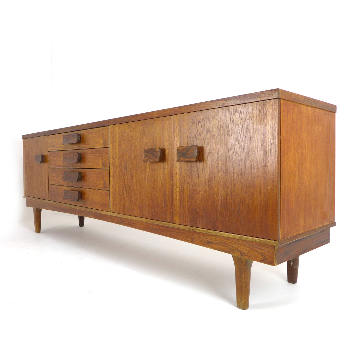 Mid Century Teak Sideboard by Bath Cabinet Makers - XL 7ft