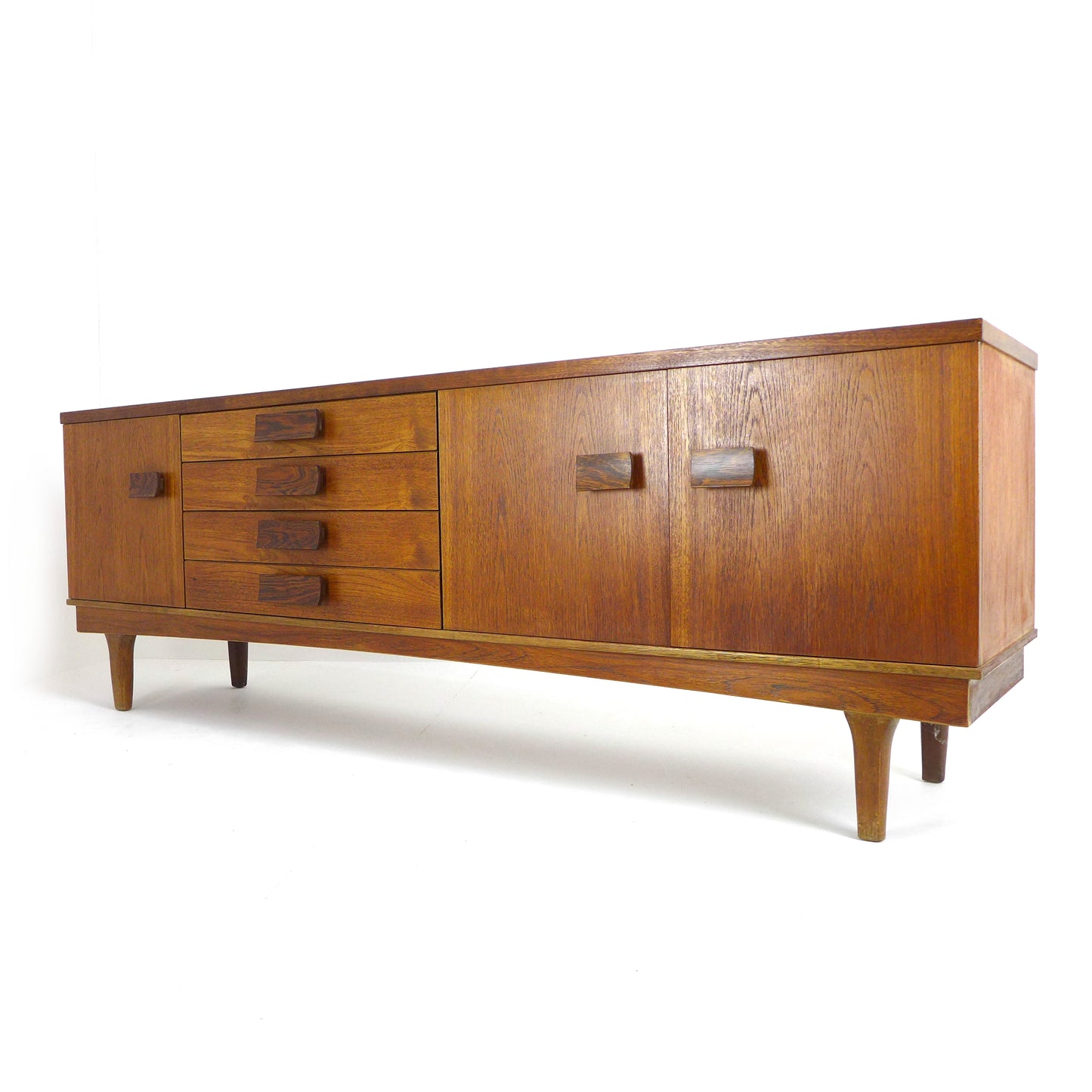 Mid Century Teak Sideboard by Bath Cabinet Makers - XL 7ft