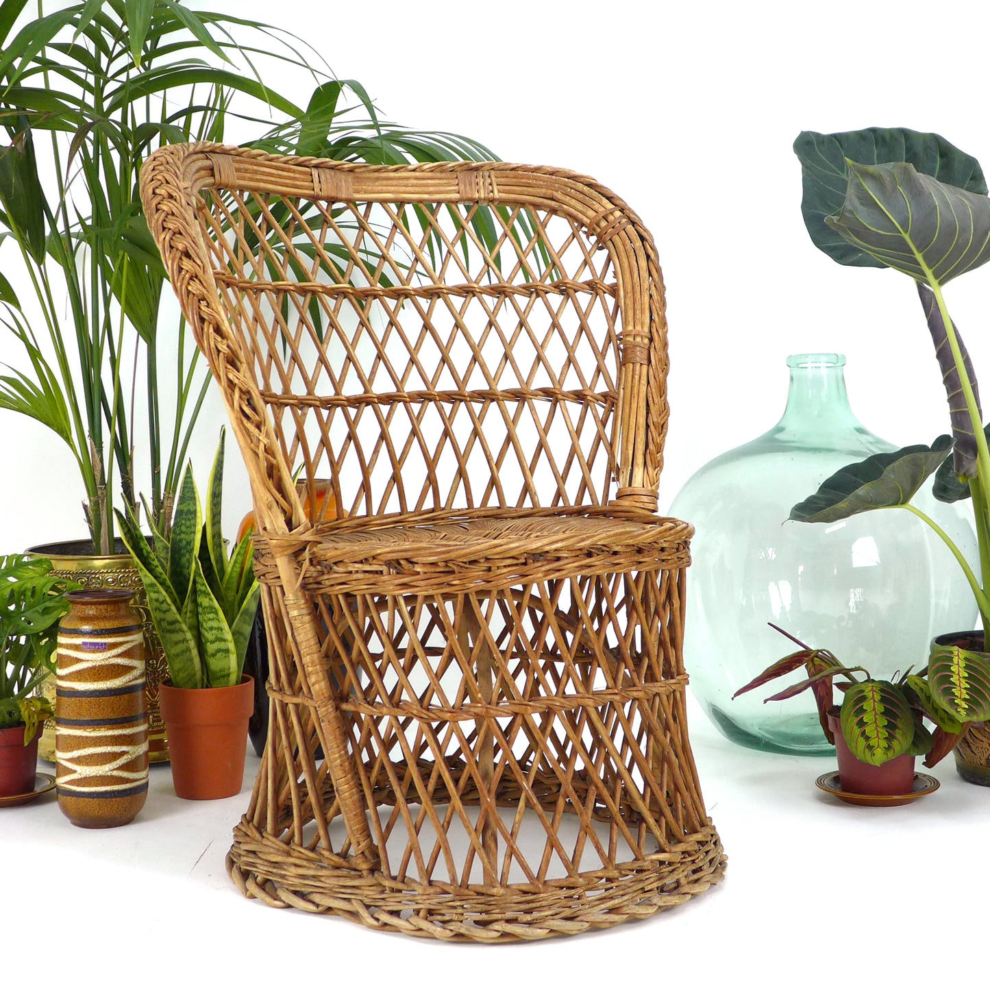 Vintage 1970s Rattan Peacock Chair - Mid Century Bohemian