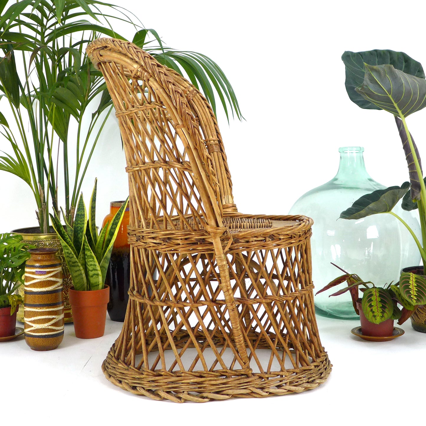 Vintage 1970s Rattan Peacock Chair - Mid Century Bohemian