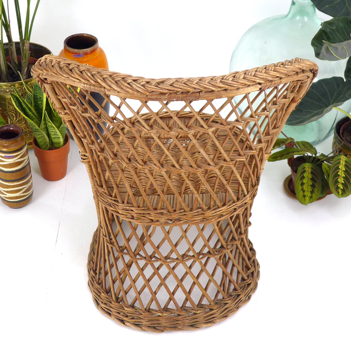 Vintage 1970s Rattan Peacock Chair - Mid Century Bohemian