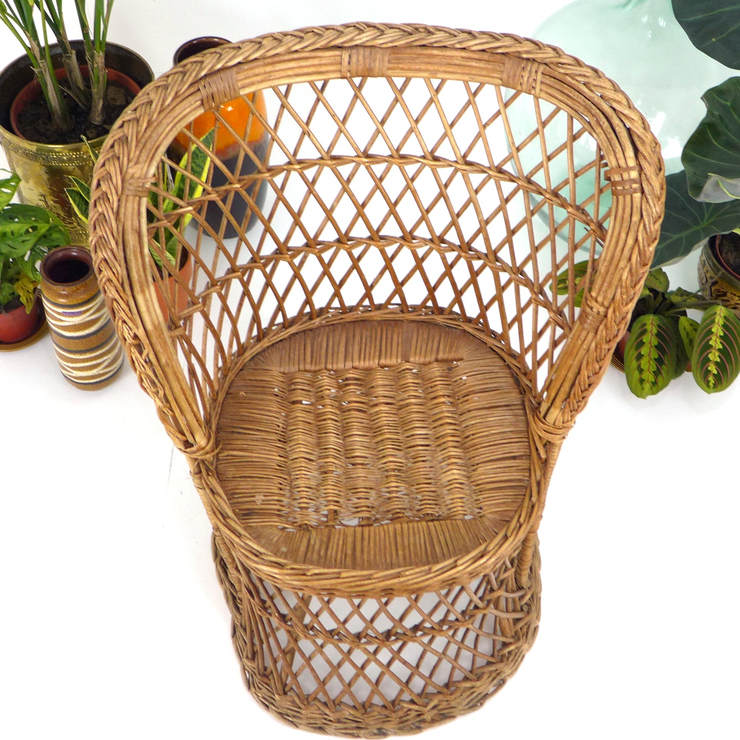 Vintage 1970s Rattan Peacock Chair - Mid Century Bohemian