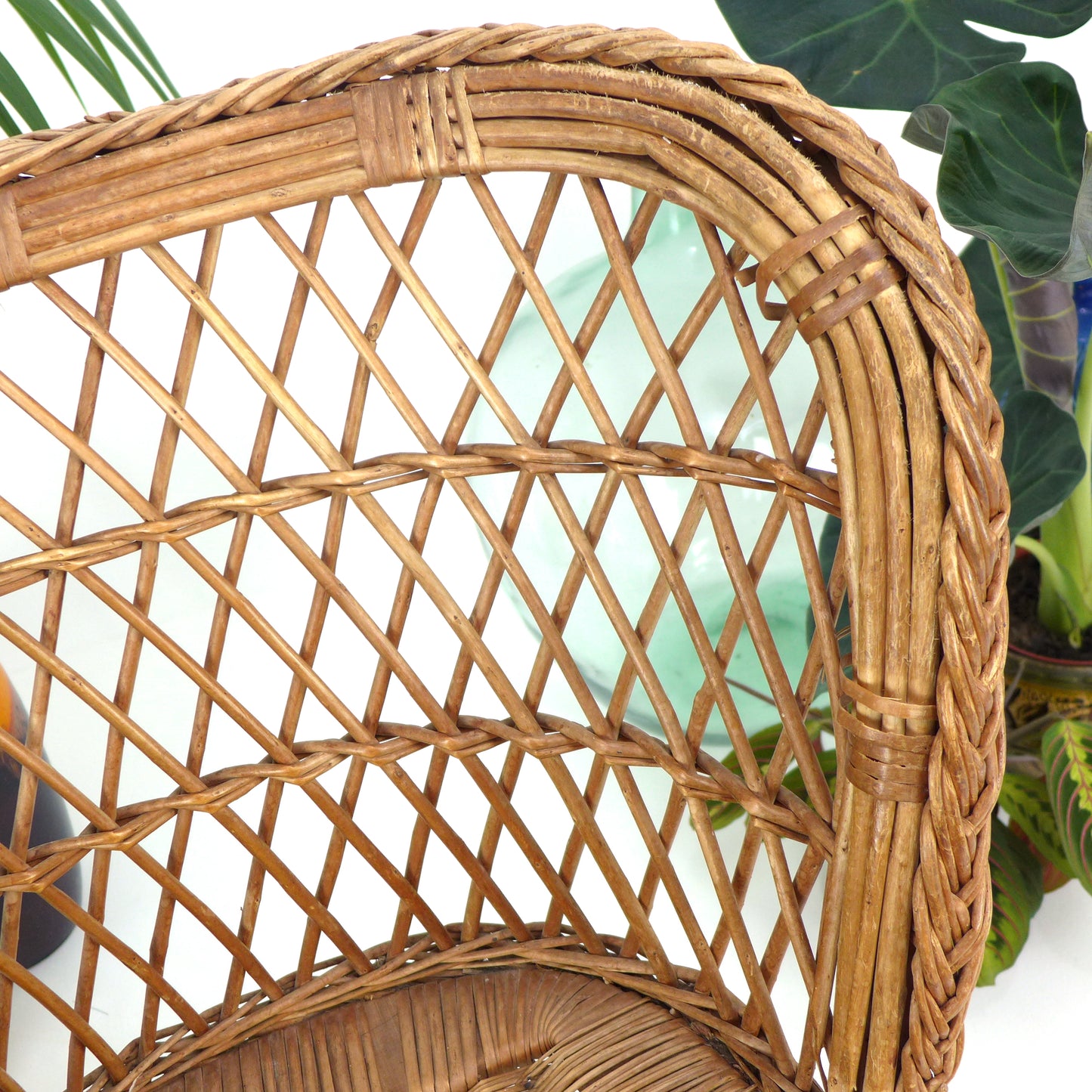Vintage 1970s Rattan Peacock Chair - Mid Century Bohemian