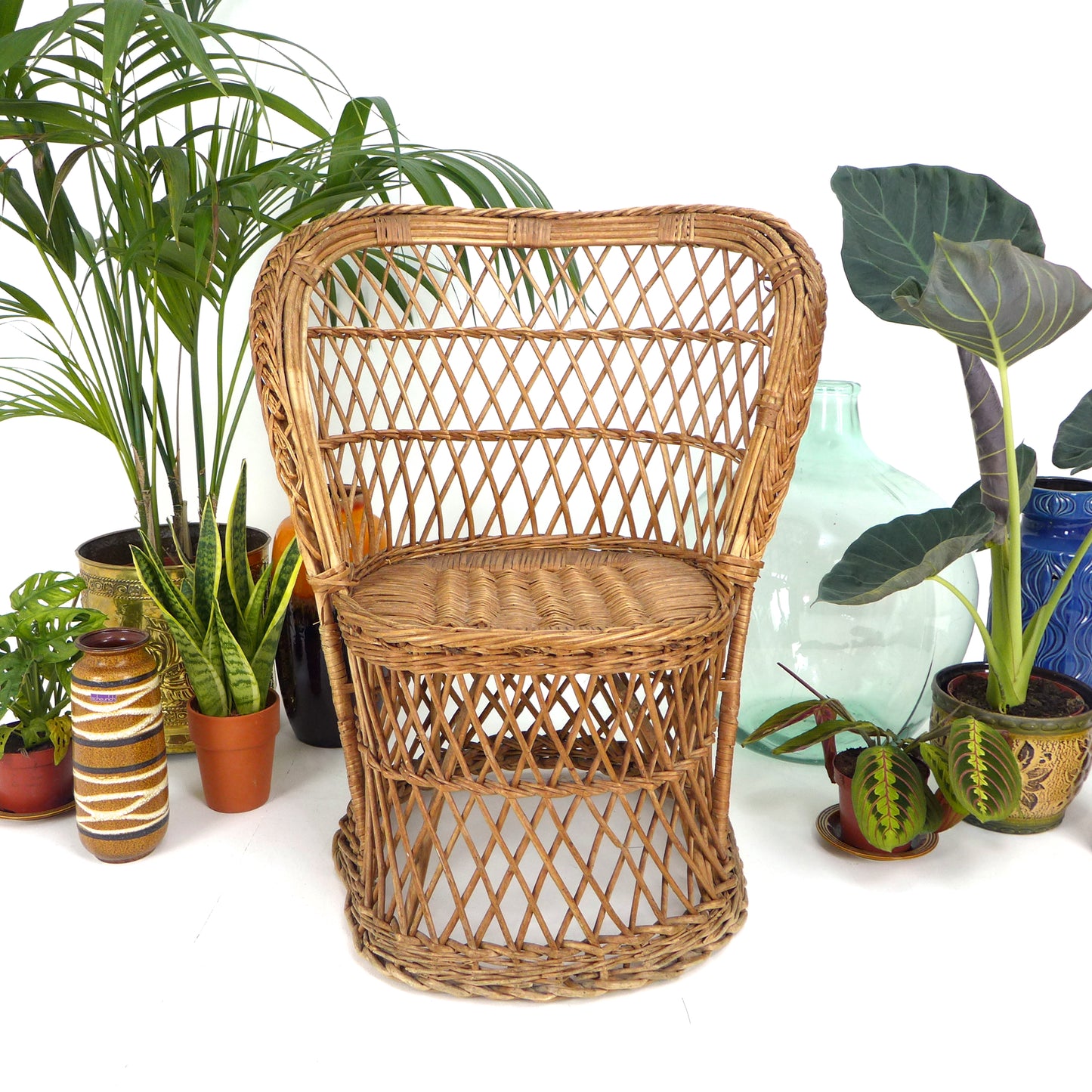 Vintage 1970s Rattan Peacock Chair - Mid Century Bohemian