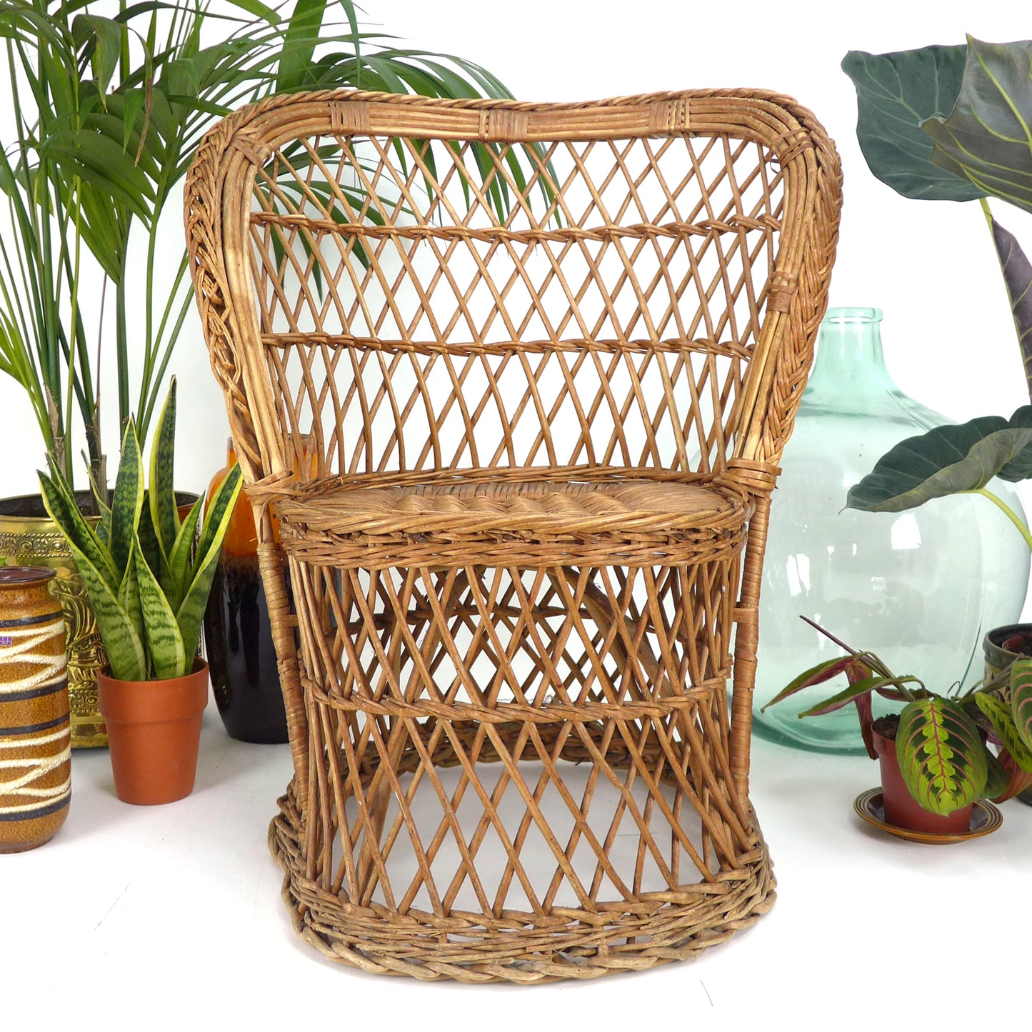 Vintage 1970s Rattan Peacock Chair - Mid Century Bohemian
