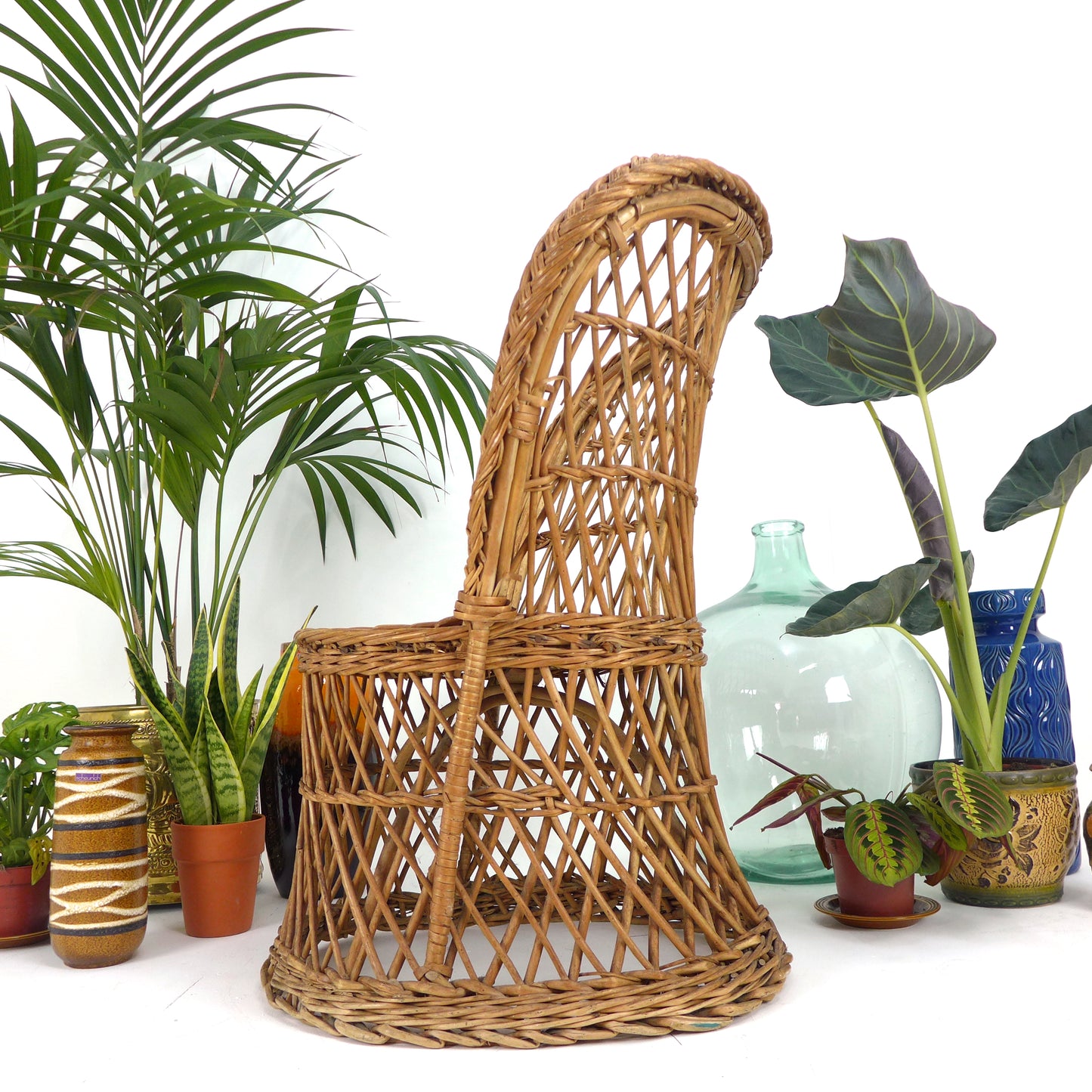 Vintage 1970s Rattan Peacock Chair - Mid Century Bohemian