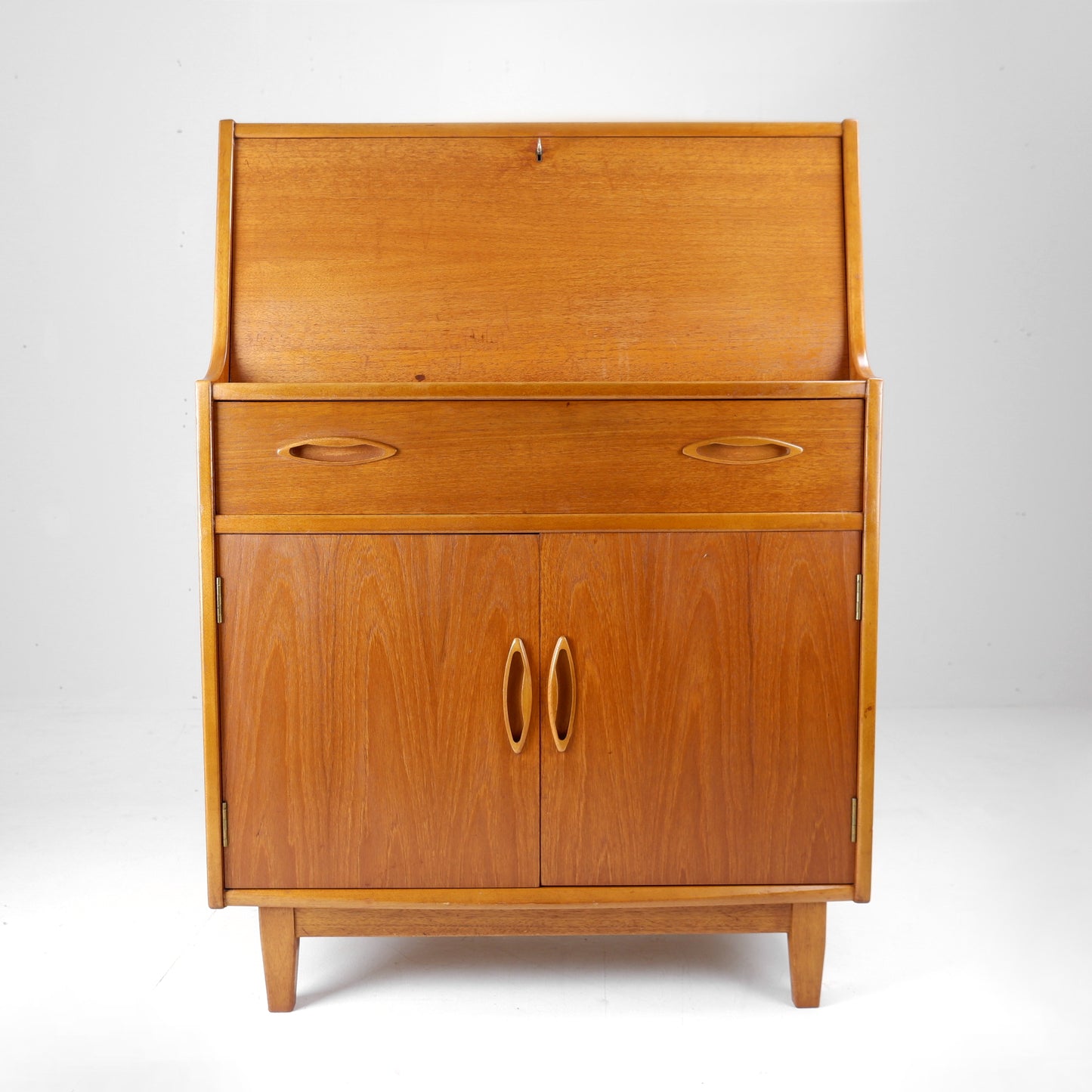 Mid Century Teak Bureau Desk by Jentique - Home Office with Storage