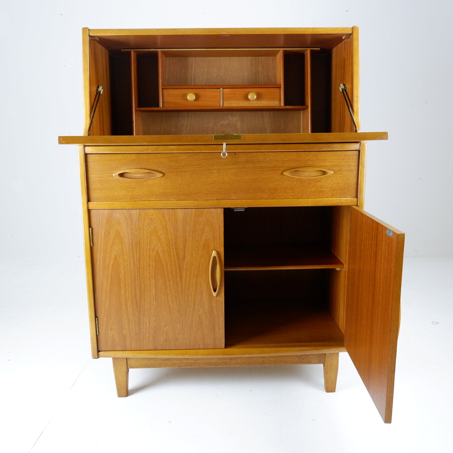 Mid Century Teak Bureau Desk by Jentique - Home Office with Storage