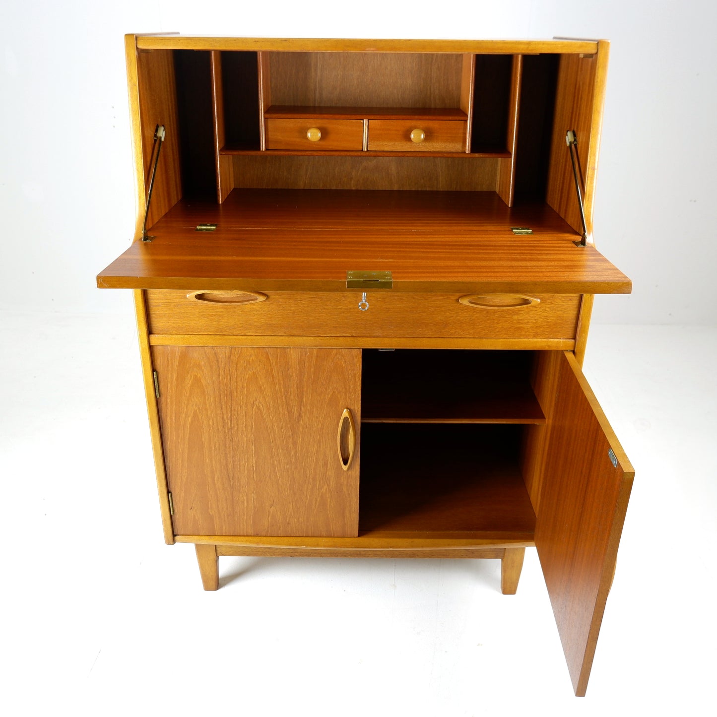 Mid Century Teak Bureau Desk by Jentique - Home Office with Storage