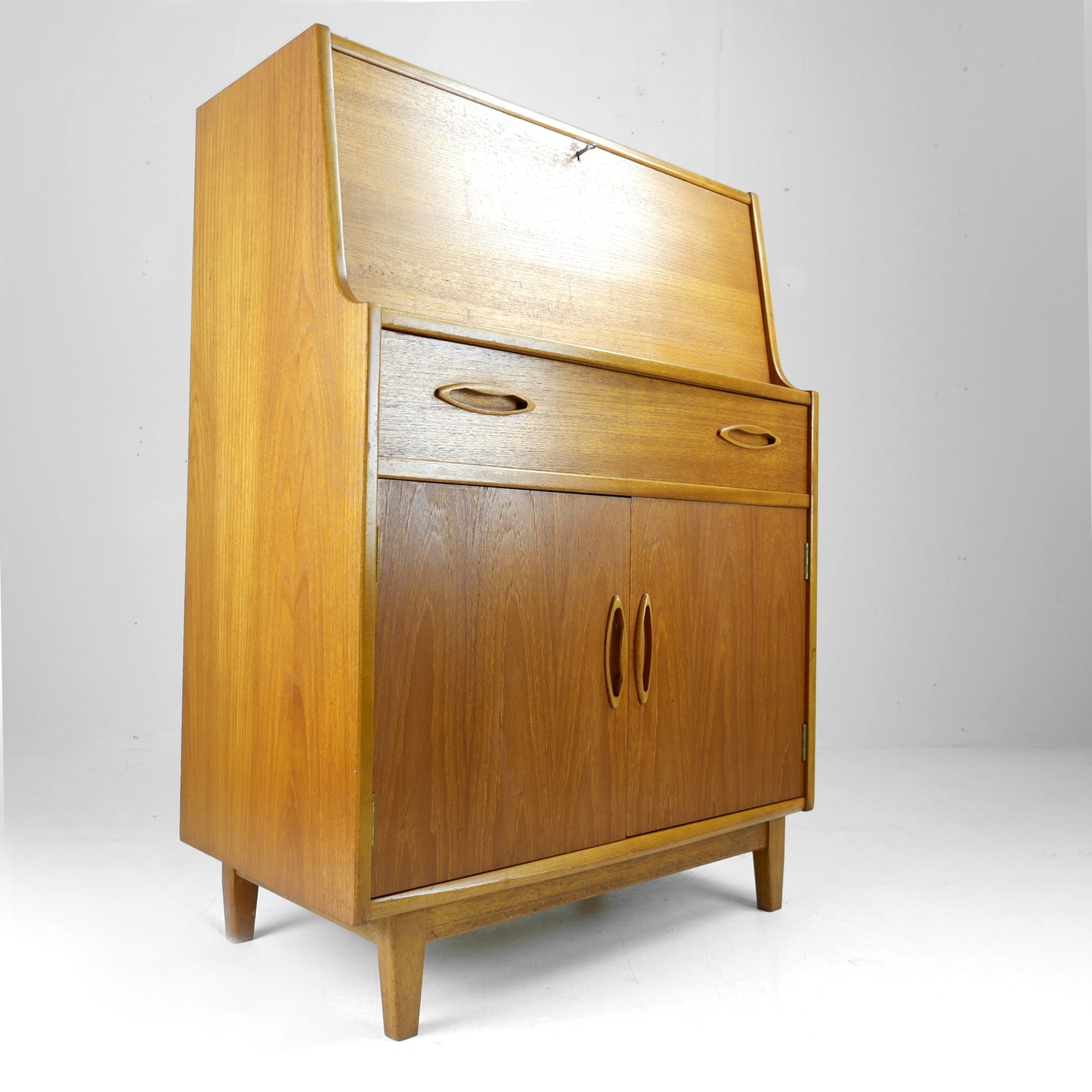 Mid Century Teak Bureau Desk by Jentique - Home Office with Storage