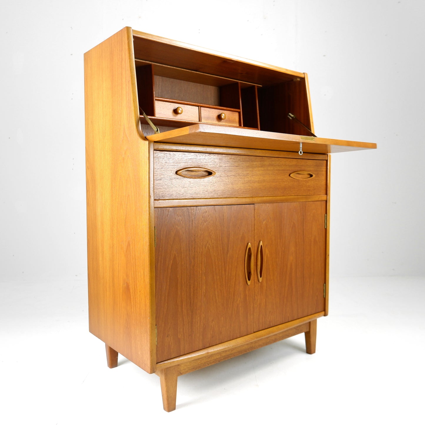 Mid Century Teak Bureau Desk by Jentique - Home Office with Storage