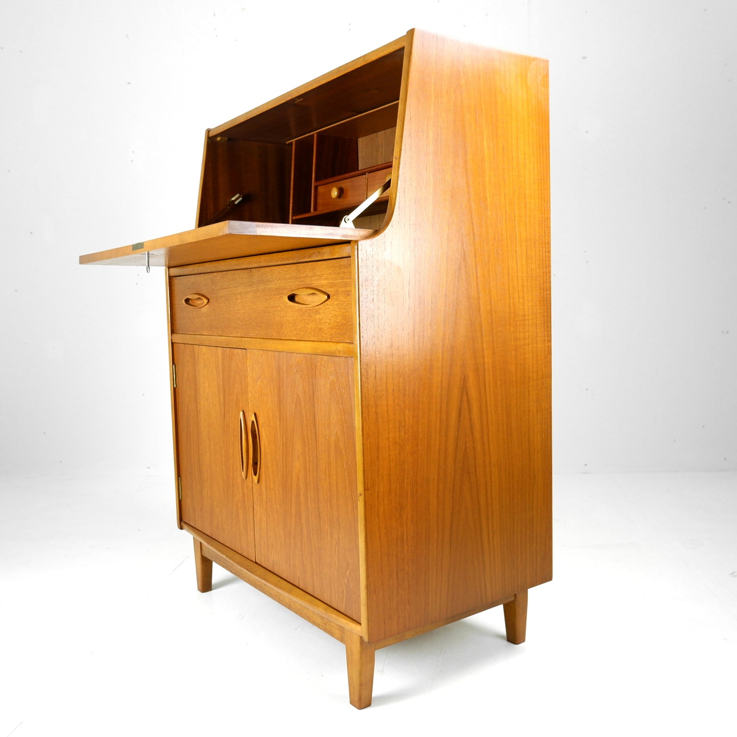 Mid Century Teak Bureau Desk by Jentique - Home Office with Storage