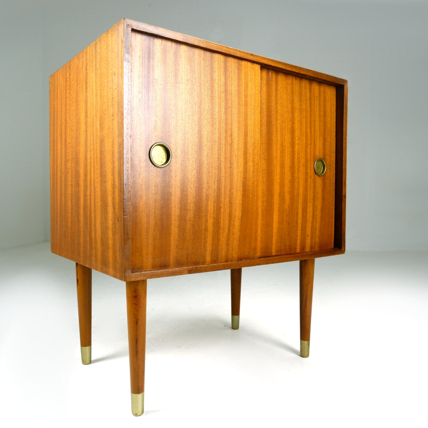 Mid Century Teak Record Cabinet / Vinyl Storage / HiFi Record Player Stand