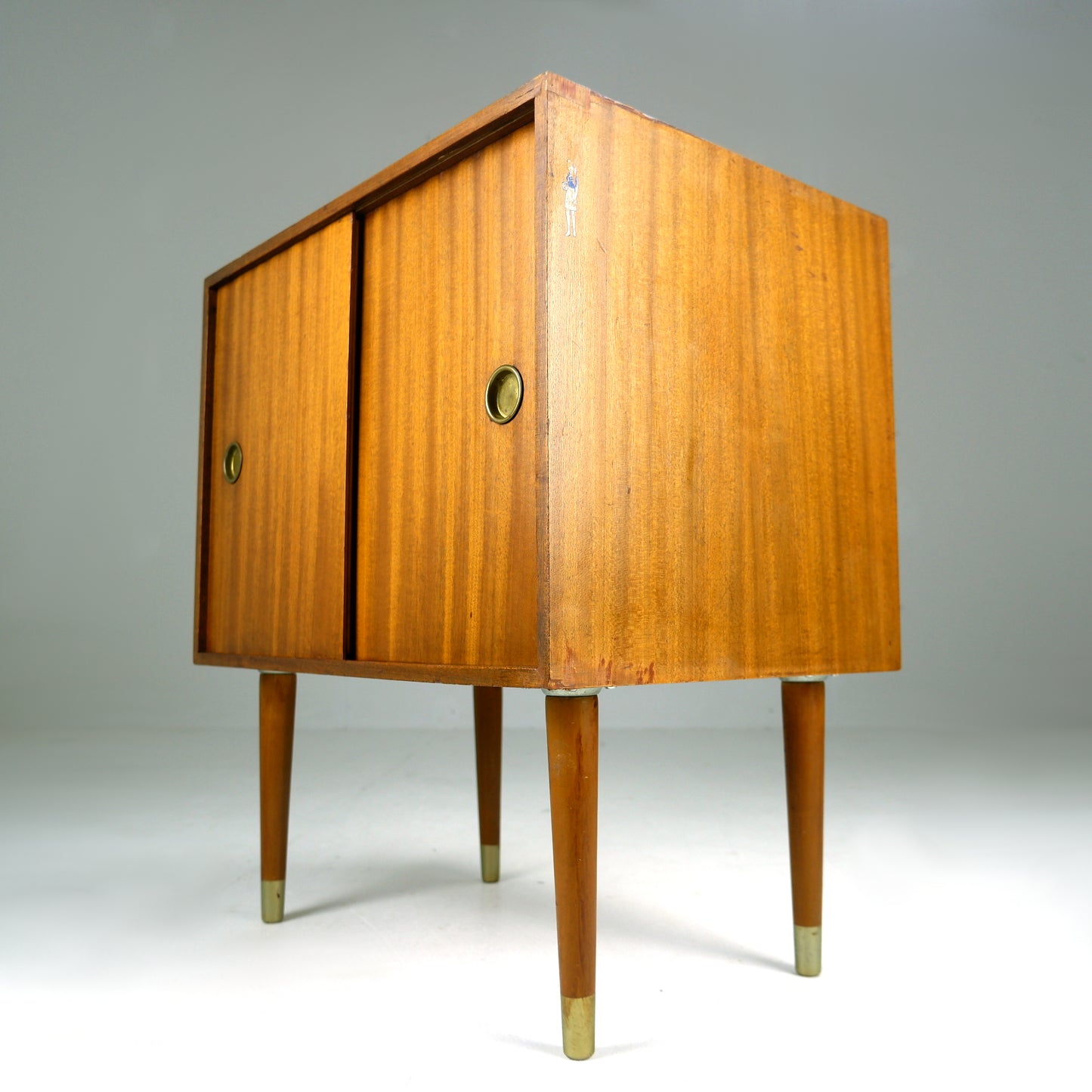 Mid Century Teak Record Cabinet / Vinyl Storage / HiFi Record Player Stand