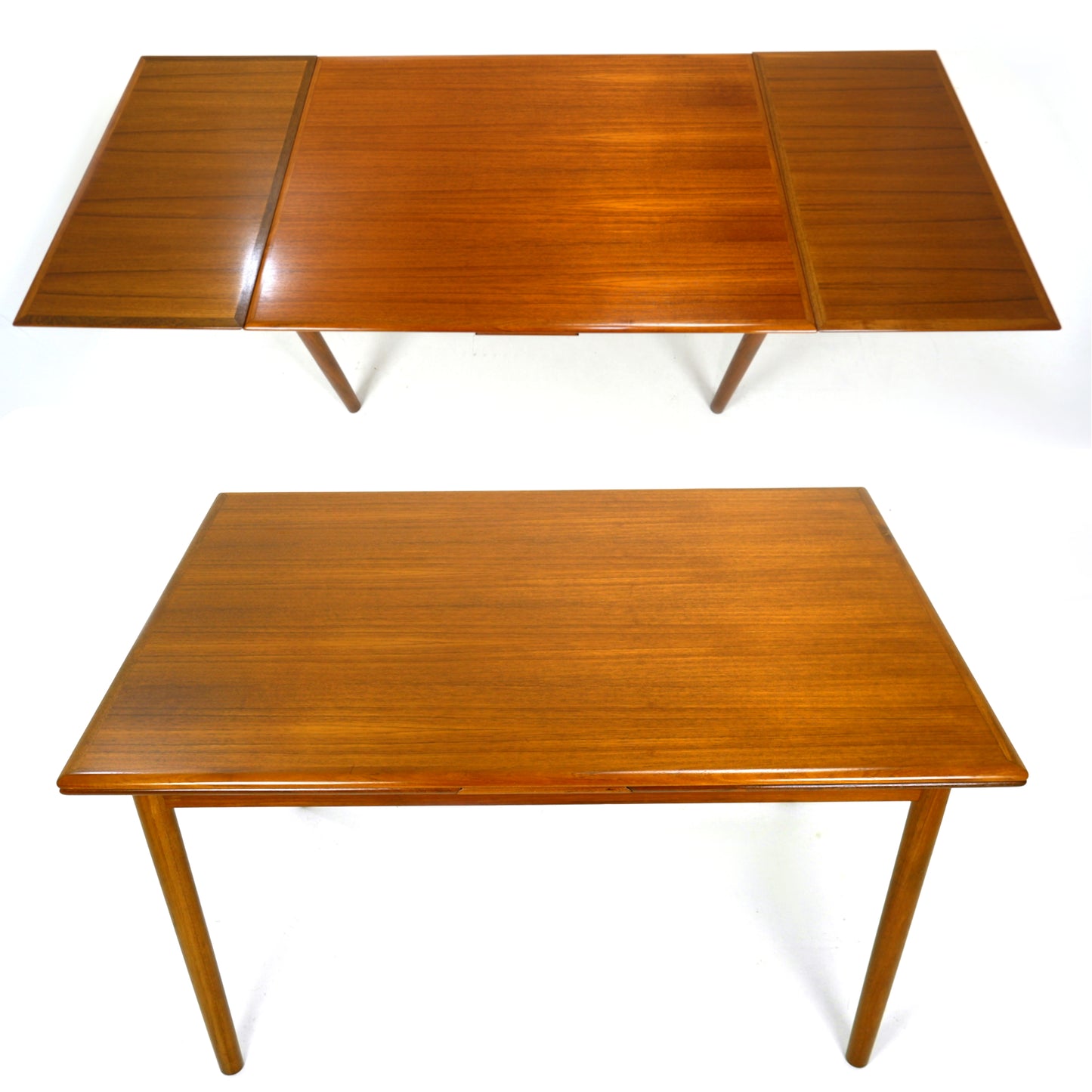 Extendable Draw Leaf Dining Table in Teak - Seats 4 to 8 - Danish Modern - Mid Century