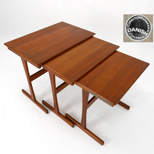 Danish Modern Nest of Tables by Kai Kristiansen in Teak - Mid Century