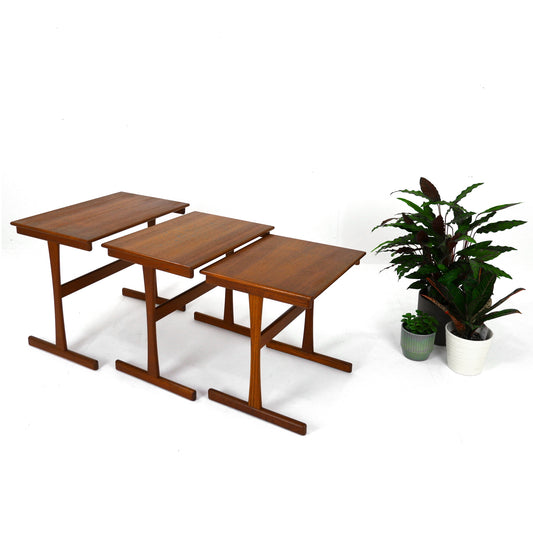 Danish Modern Nest of Tables by Kai Kristiansen in Teak - Mid Century