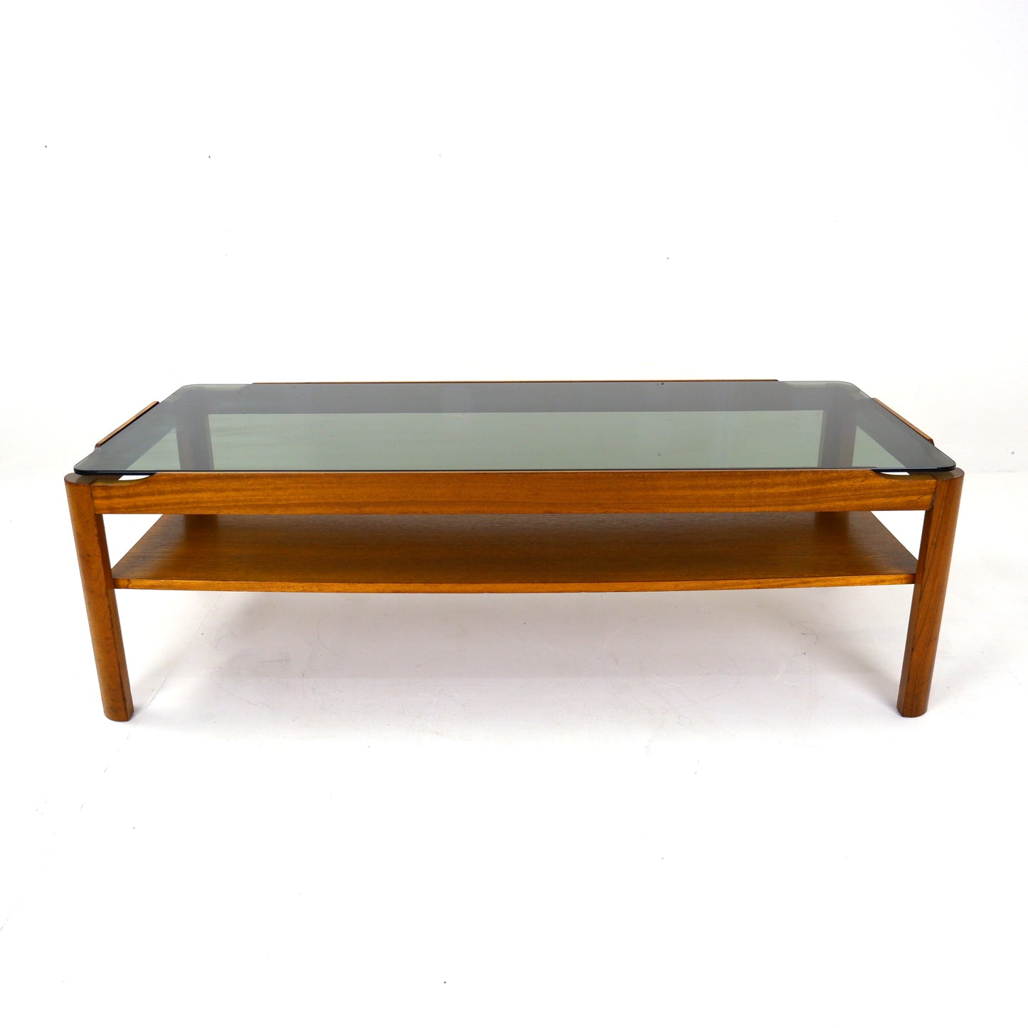 Mid Century Coffee Table by MYER - Teak and Smoked Glass - FREE DELIVERY