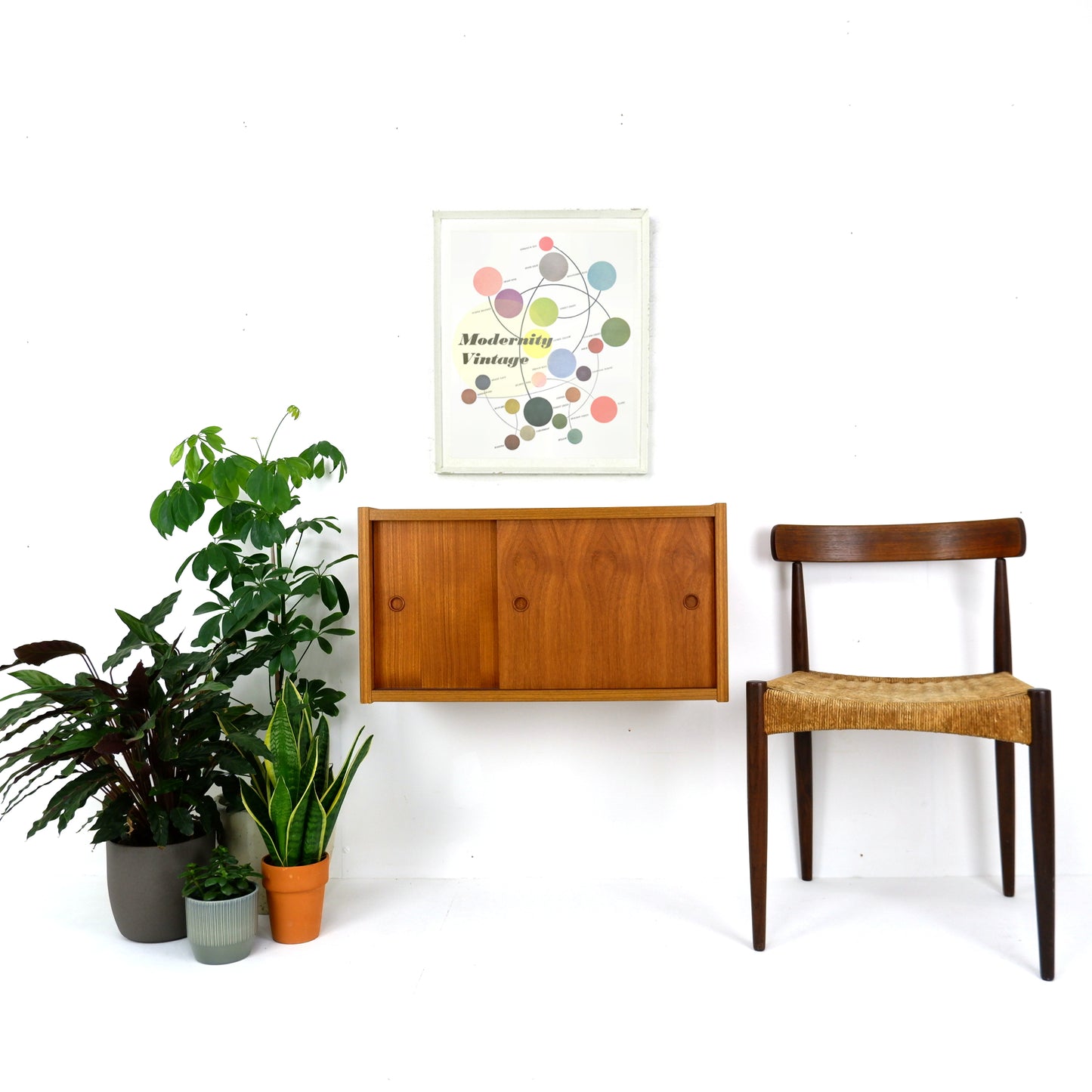 Danish PS System - Floating Teak Wall Unit / Drinks Cabinet - Mid Century