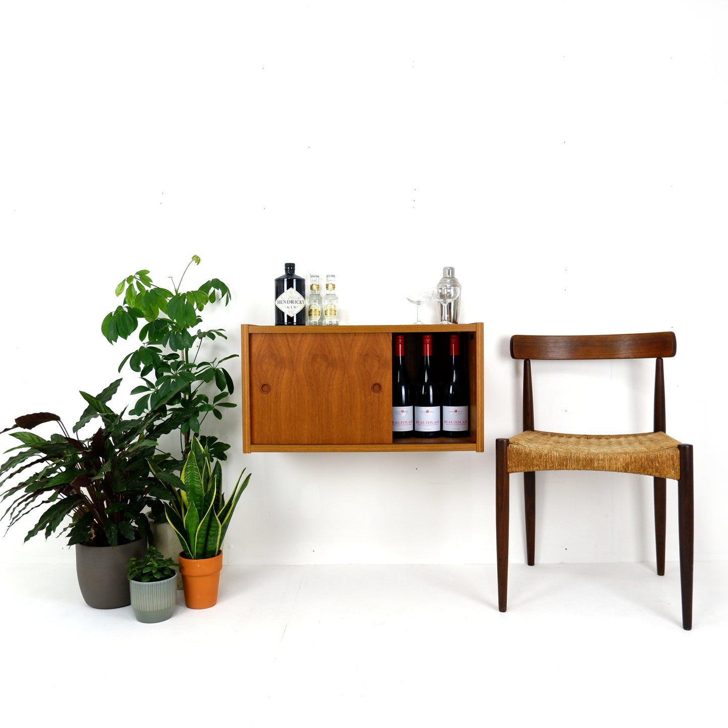 Danish PS System - Floating Teak Wall Unit / Drinks Cabinet - Mid Century