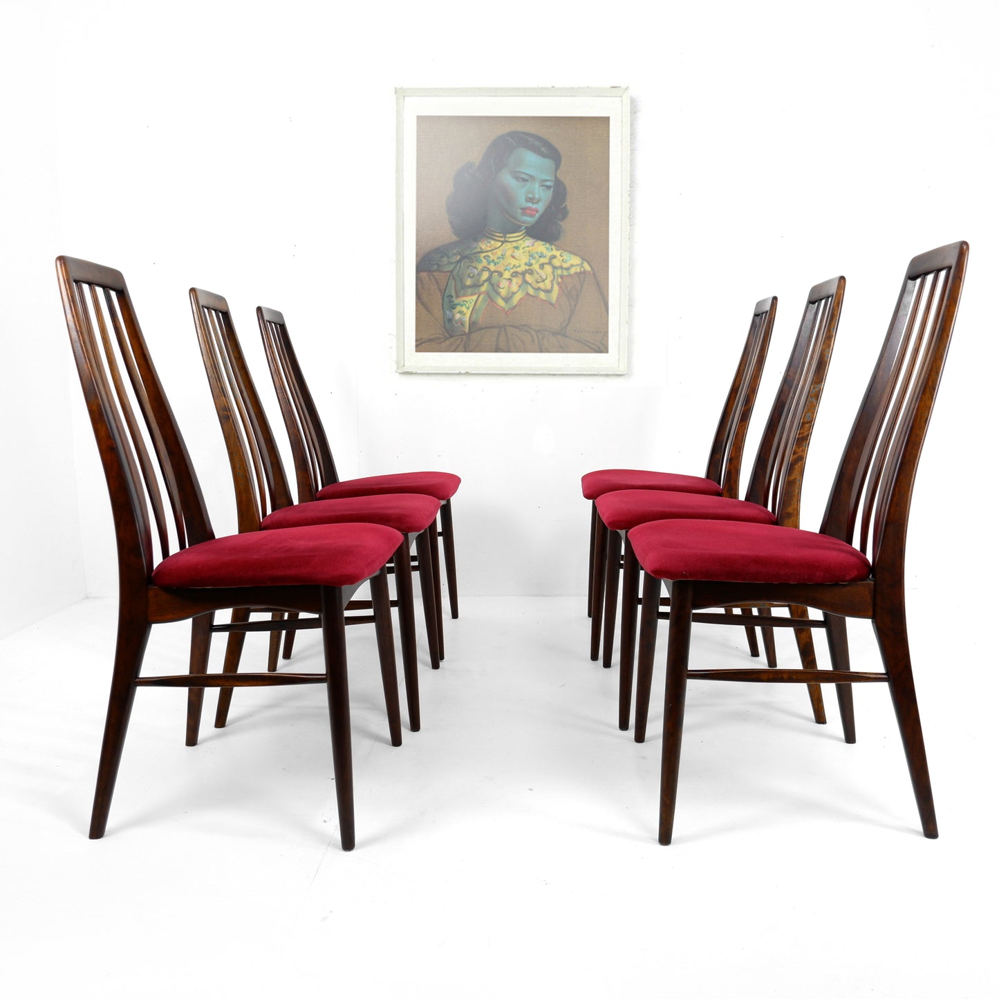 Set 6 Danish Dining Chairs by Niels Koefoed for Koefoeds Hornslet - Model "Eva"