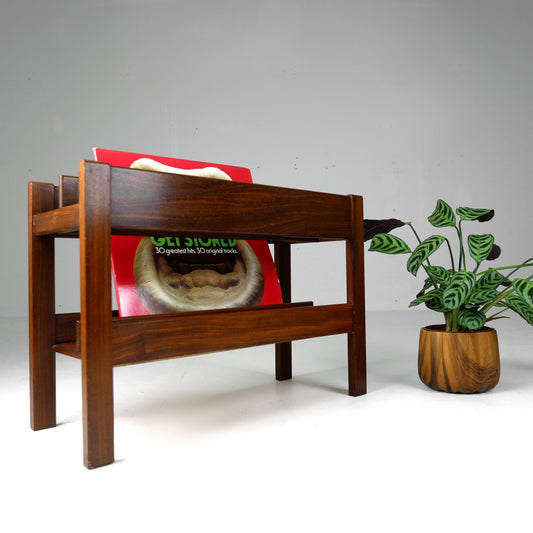 Teak Magazine Rack by Guy Rodgers - Vinyl Storage - Mid Century Modern