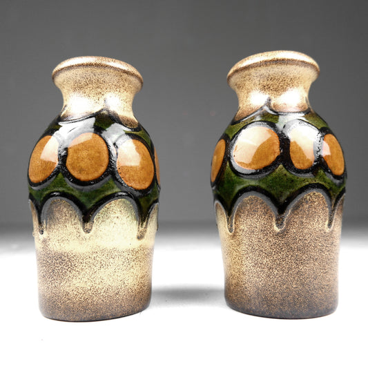 Pair of West German Scheurich Vases (18cm) Model 523-18 - Mid Century Art