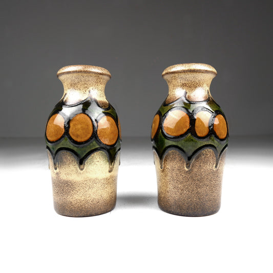 Pair of West German Scheurich Vases (18cm) Model 523-18 - Mid Century Art