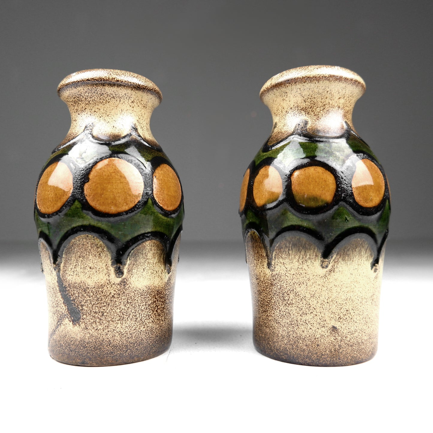 Pair of West German Scheurich Vases (18cm) Model 523-18 - Mid Century Art