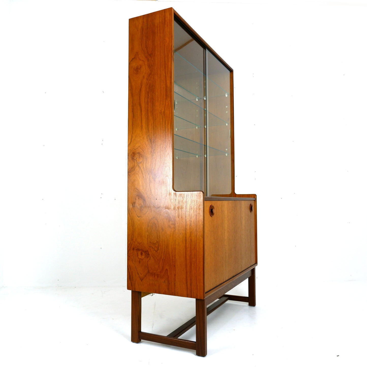 Turnidge of London Mirrored Cocktail/Drinks Cabinet in Teak and Glass - Mid Century Modern