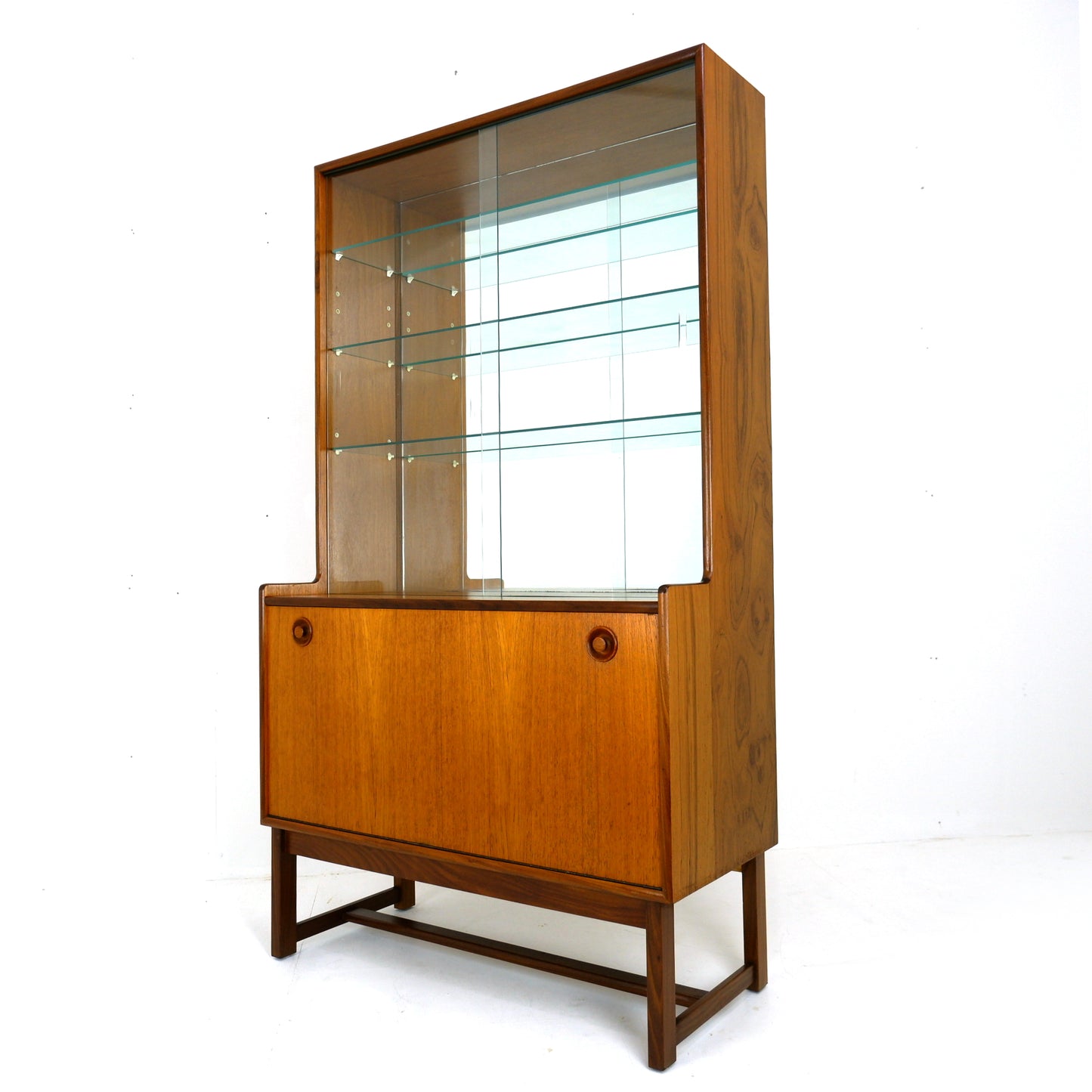 Turnidge of London Mirrored Cocktail/Drinks Cabinet in Teak and Glass - Mid Century Modern