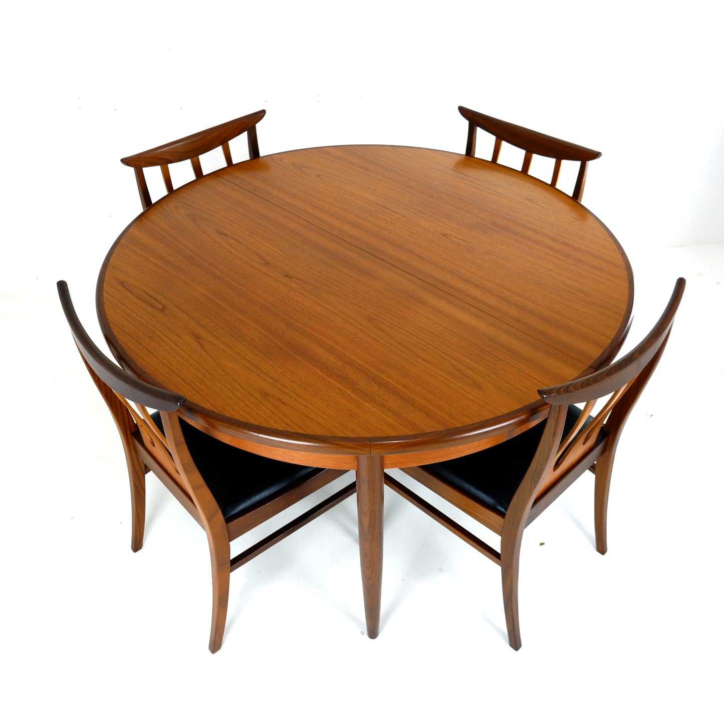 Mid Century G PLAN Brasilia Teak Dining Table and 4 Dining Chairs - Extendable Round/Oval