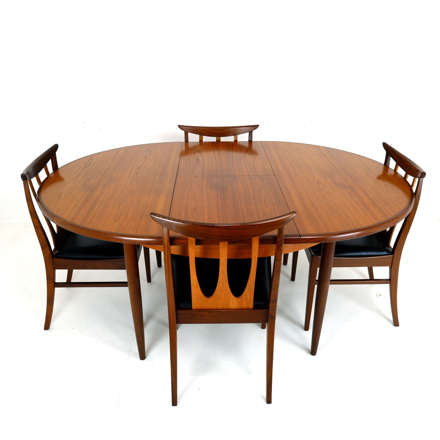 Mid Century G PLAN Brasilia Teak Dining Table and 4 Dining Chairs - Extendable Round/Oval